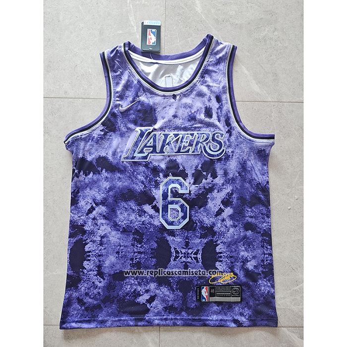Camiseta Los Angeles Lakers LeBron James #6 Select Series 2023 Violeta